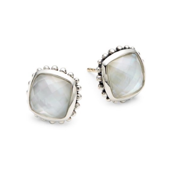 LAGOS Jewelry - LAGOS Venus SS White Mother-Of-Pearl & Crystal Doublet Stud Earrings